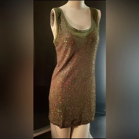 green emerald velvet dress Jenny Dress in Gold Sequin S